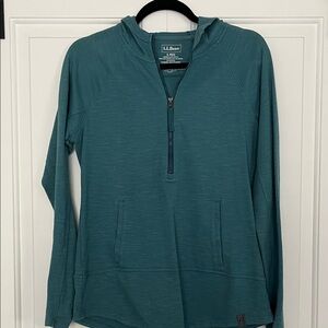 L.L. Bean Teal Quarter-Zip Pullover